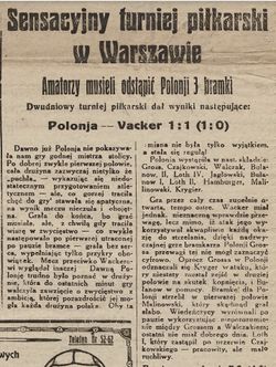 Nowiny Sportowe Stadionu nr 23 z 21.07.1924, s. 1.
